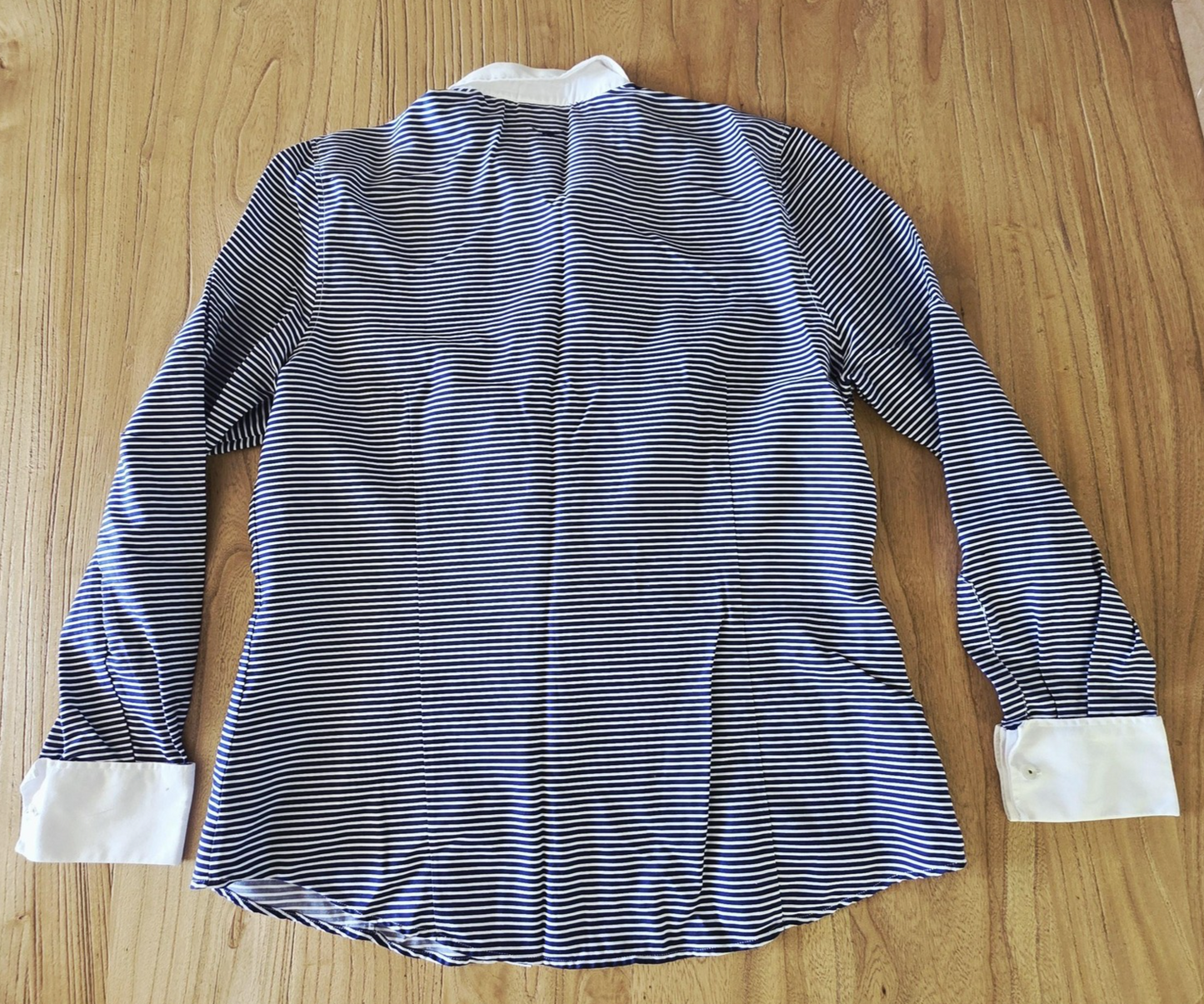 R.M. Williams Shirt Women's 14 Blue Striped Long Sleeve Button Up White Collar