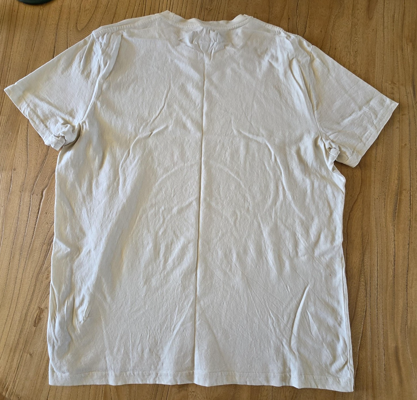 Wrangler Shirt Men's Beige Logo Crew Neck Short Sleeve Cotton Casual Tee Large