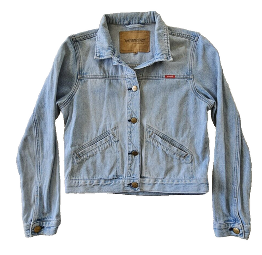 Wrangler Retro Denim Jacket Sky Blue Ladies Size 8