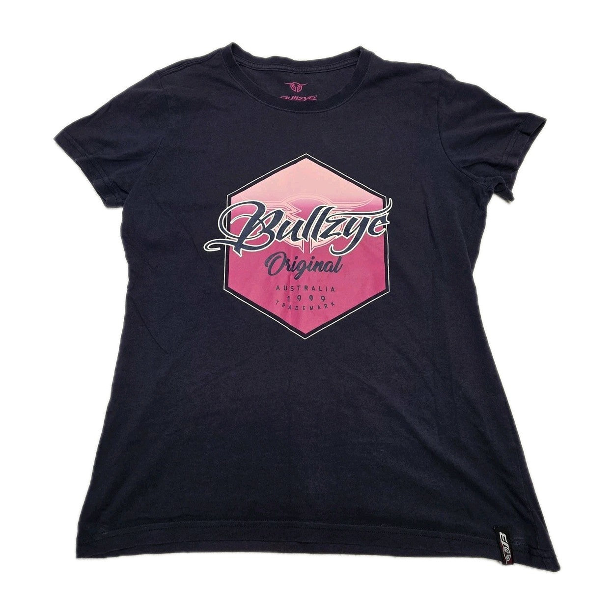 Bullzye T-Shirt Women's 14 Blue Bullzye Original Graphic Cotton Crew Neck