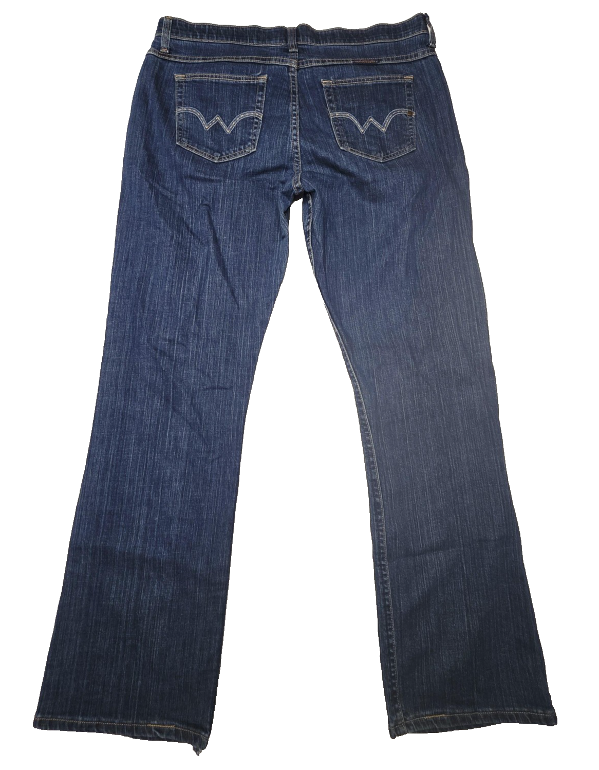 Wrangler Jeans Women's 13/14 x32 Blue Straight Stretch Denim Embroidered Pockets