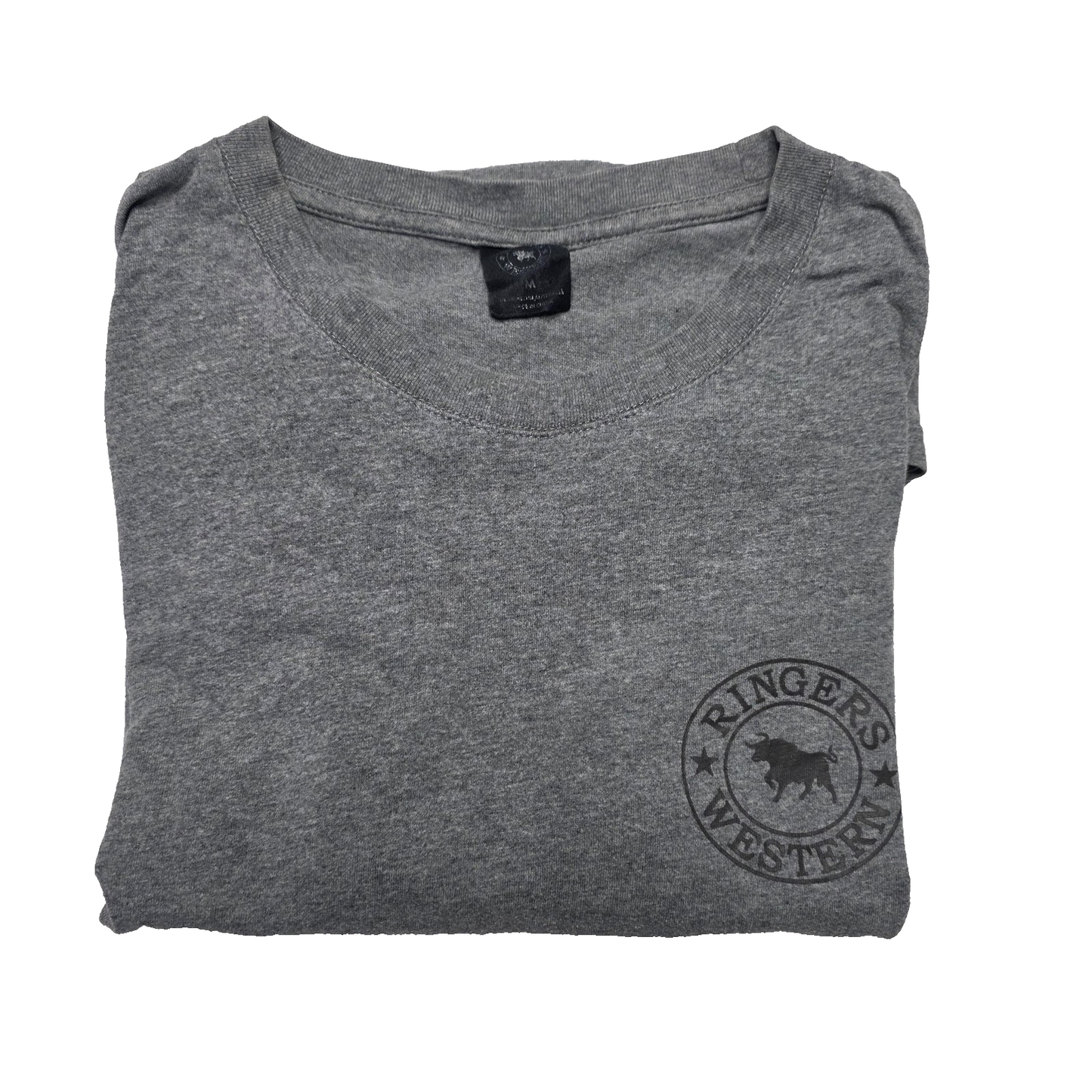 Ringers Western Shirt Men's M Grey Short Sleeve Graphic Logo Cotton Tee