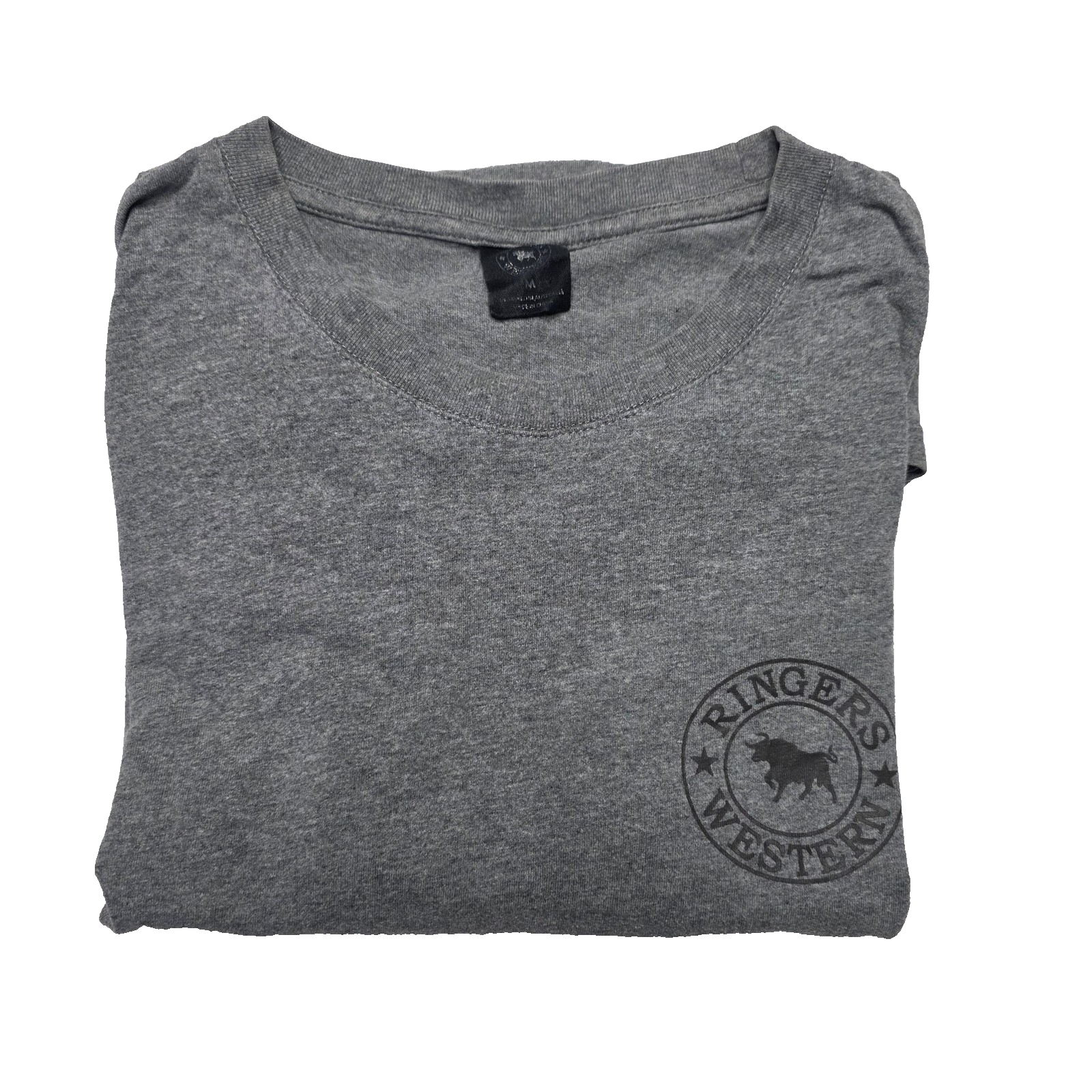 Ringers Western Shirt Men's M Grey Short Sleeve Graphic Logo Cotton Tee