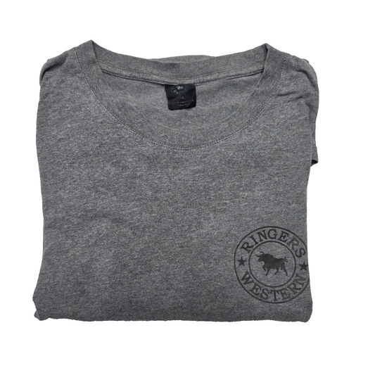 Ringers Western Shirt Men's M Grey Short Sleeve Graphic Logo Cotton Tee