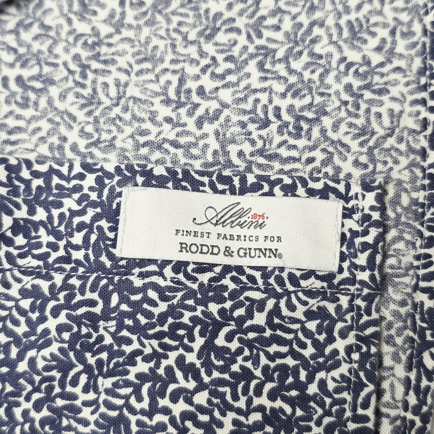 Rodd & Gunn Shirt Mens 2XL Blue Floral Long Sleeve Italian Fabric Sports Fit