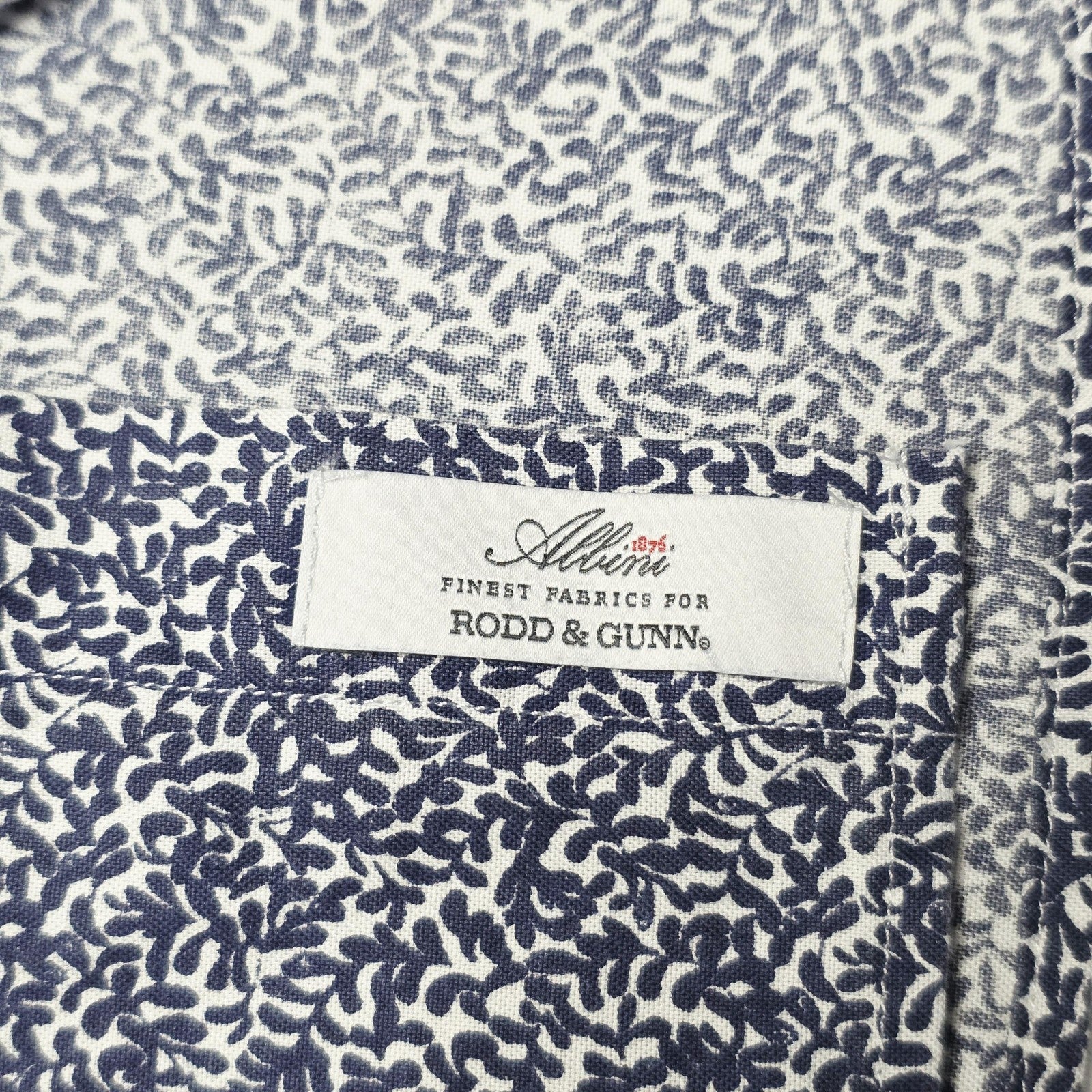 Rodd & Gunn Shirt Mens 2XL Blue Floral Long Sleeve Italian Fabric Sports Fit
