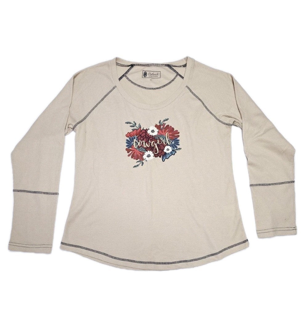 Outback Trading Co Long Sleeve Evelyn Tee Cowgirl Shirt Ladies Size XL