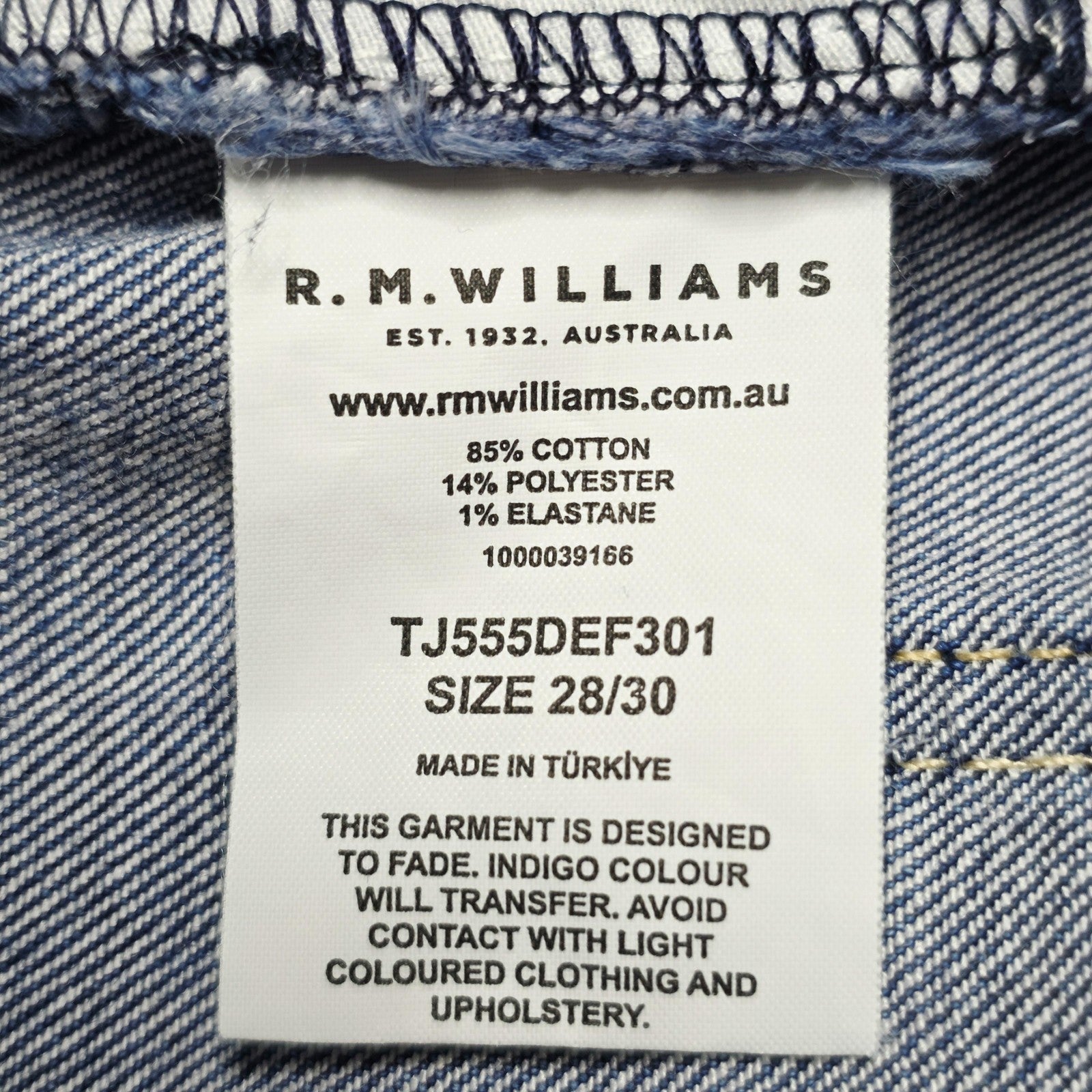 R.M. Williams Jeans Women's 28x30 Blue Skinny Slim Stretch Denim Pockets Logo