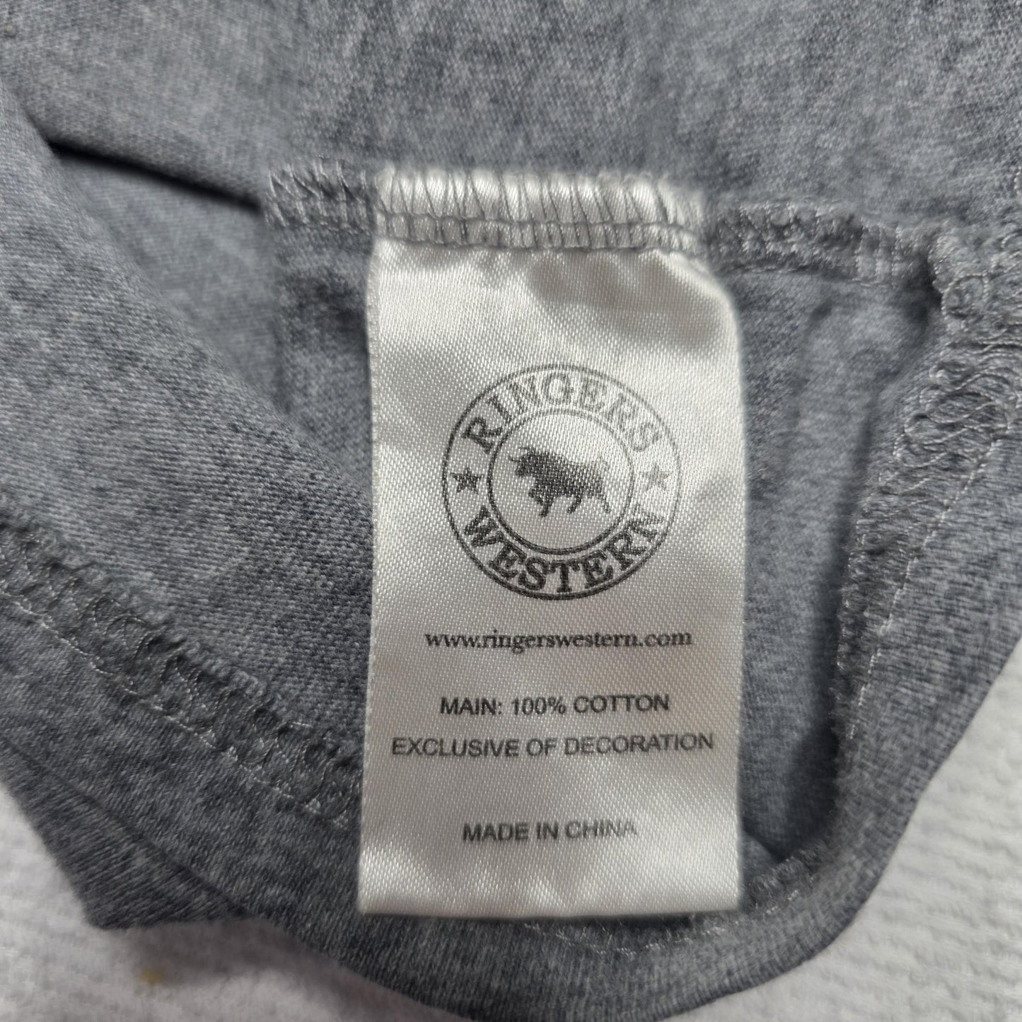Ringers Western Shirt Men's M Grey Short Sleeve Graphic Logo Cotton Tee