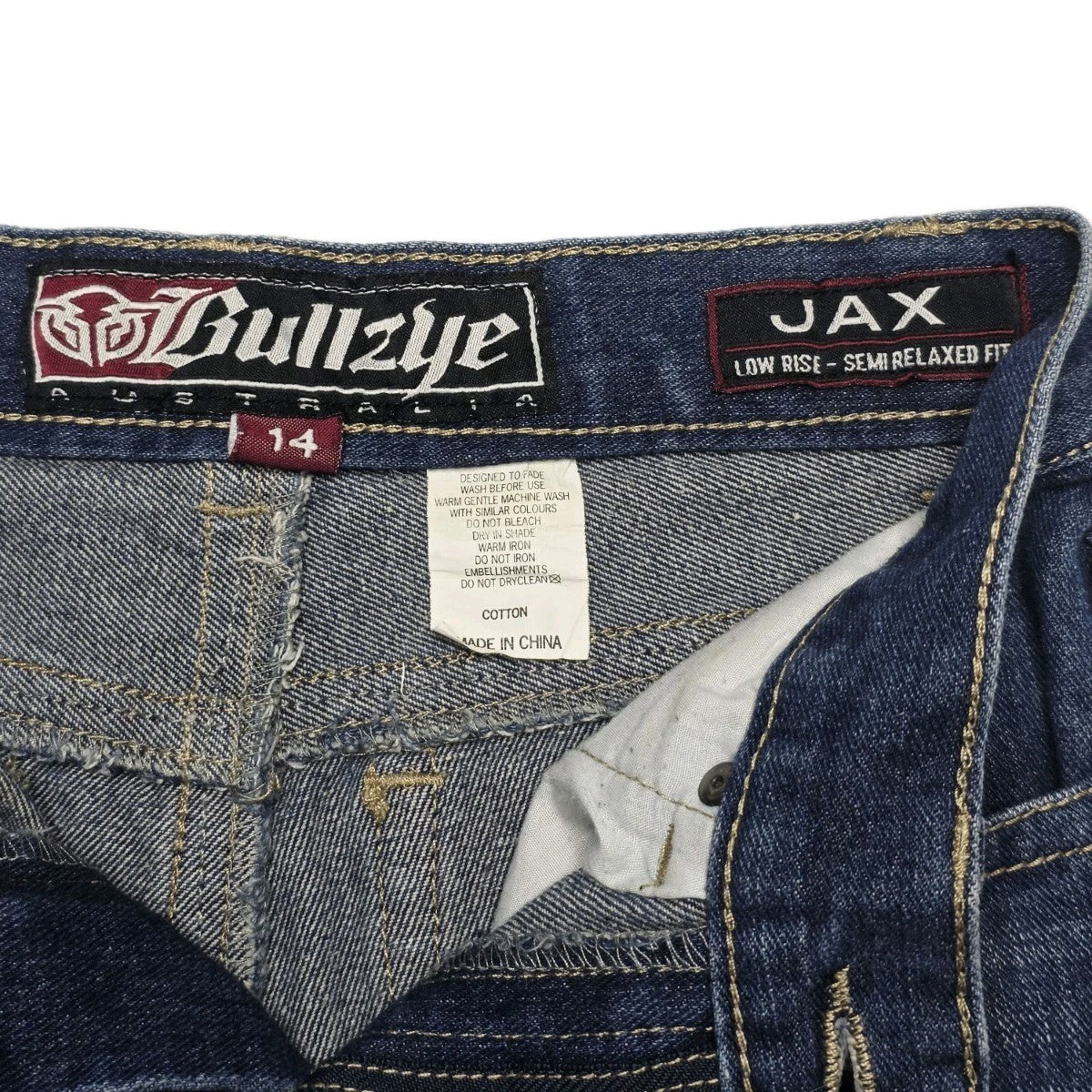 Bullzye JAX Low Rise Semi Relaxed Fit Girls Jeans Size 14