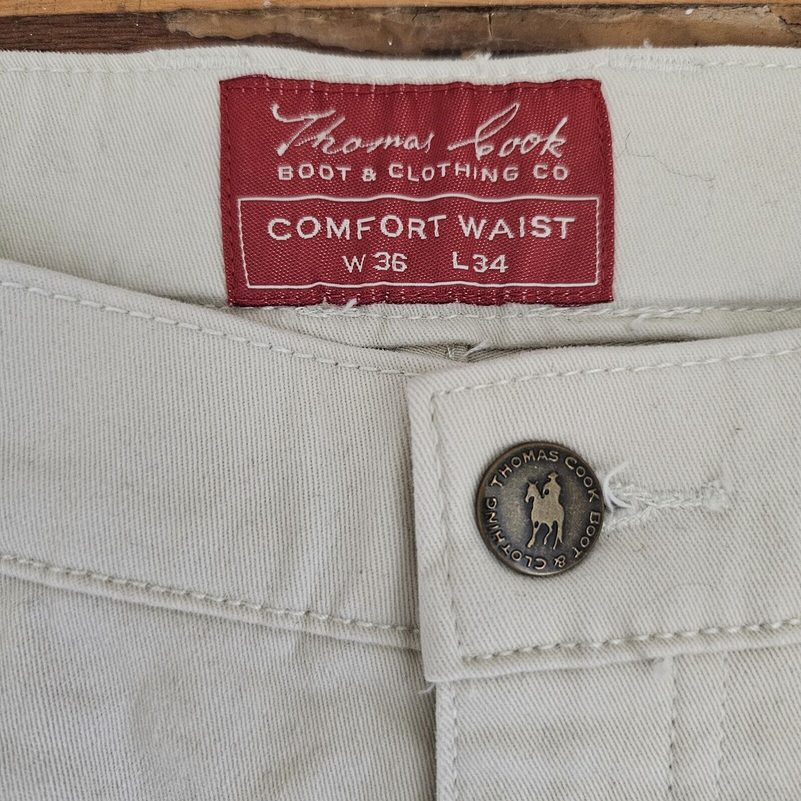 Thomas Cook Genuine Comfort Waist Pants Mens Size 36x28