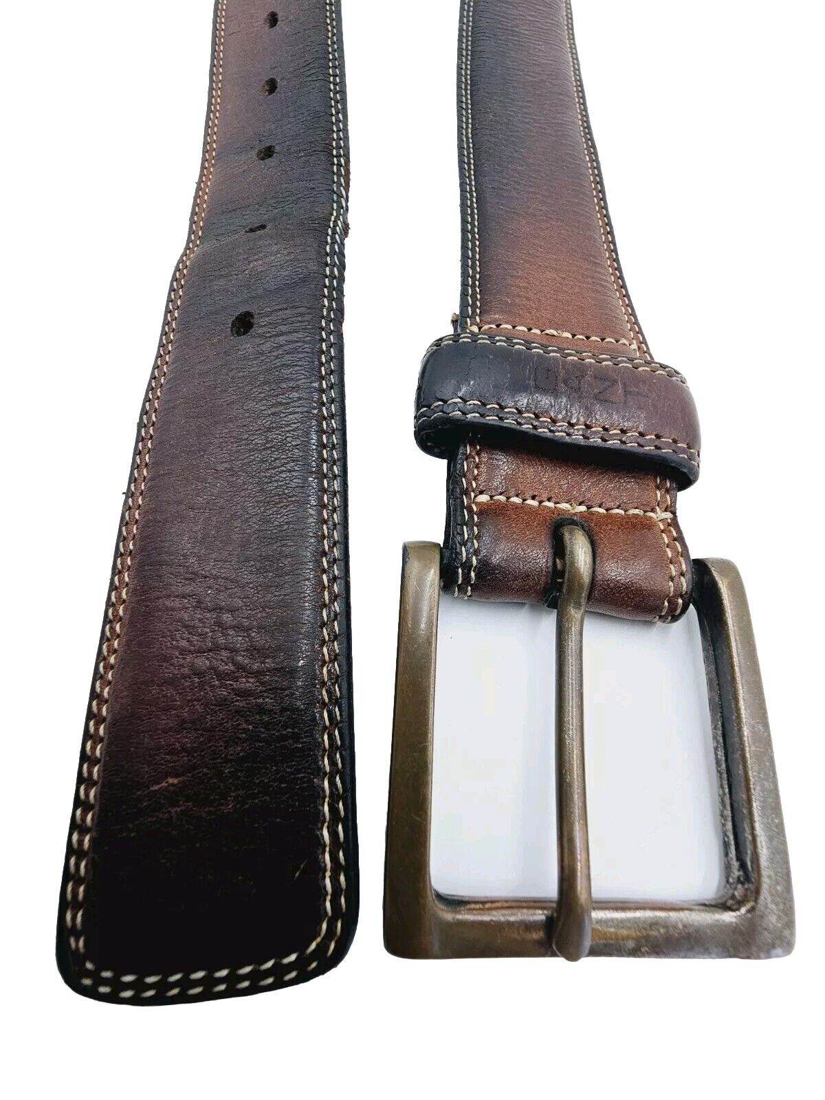 GANT Brown Leather Belt Size 36" Made in Italy