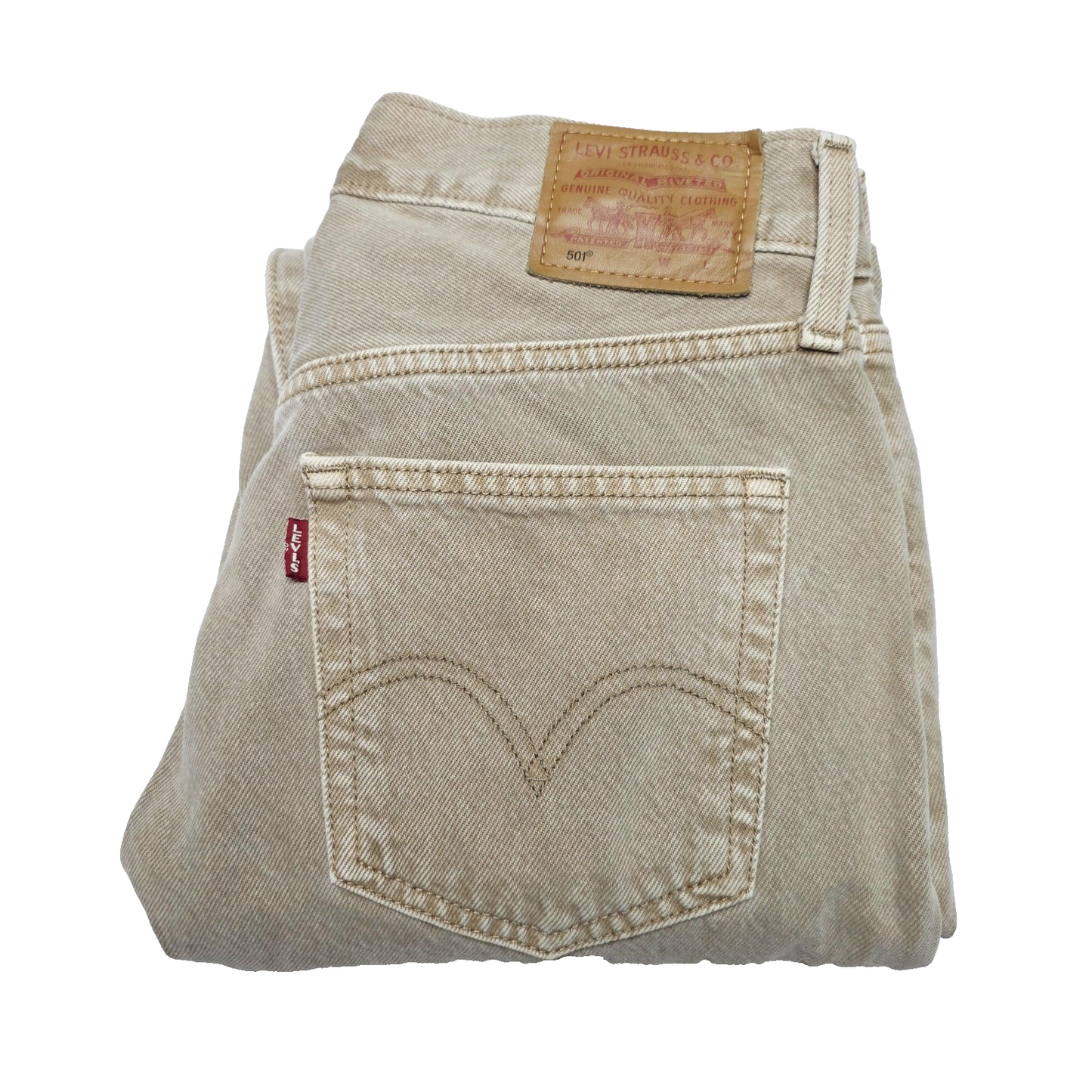 Levi's Jeans Women's 26x30 Beige 501 Straight Button Fly Premium