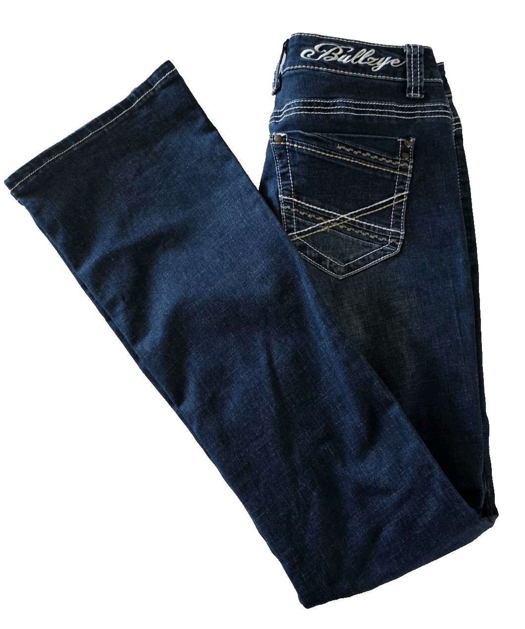 Bullzye Women's Angelina Boot Cut Jeans 34" Leg in Dark Wash - Size 8