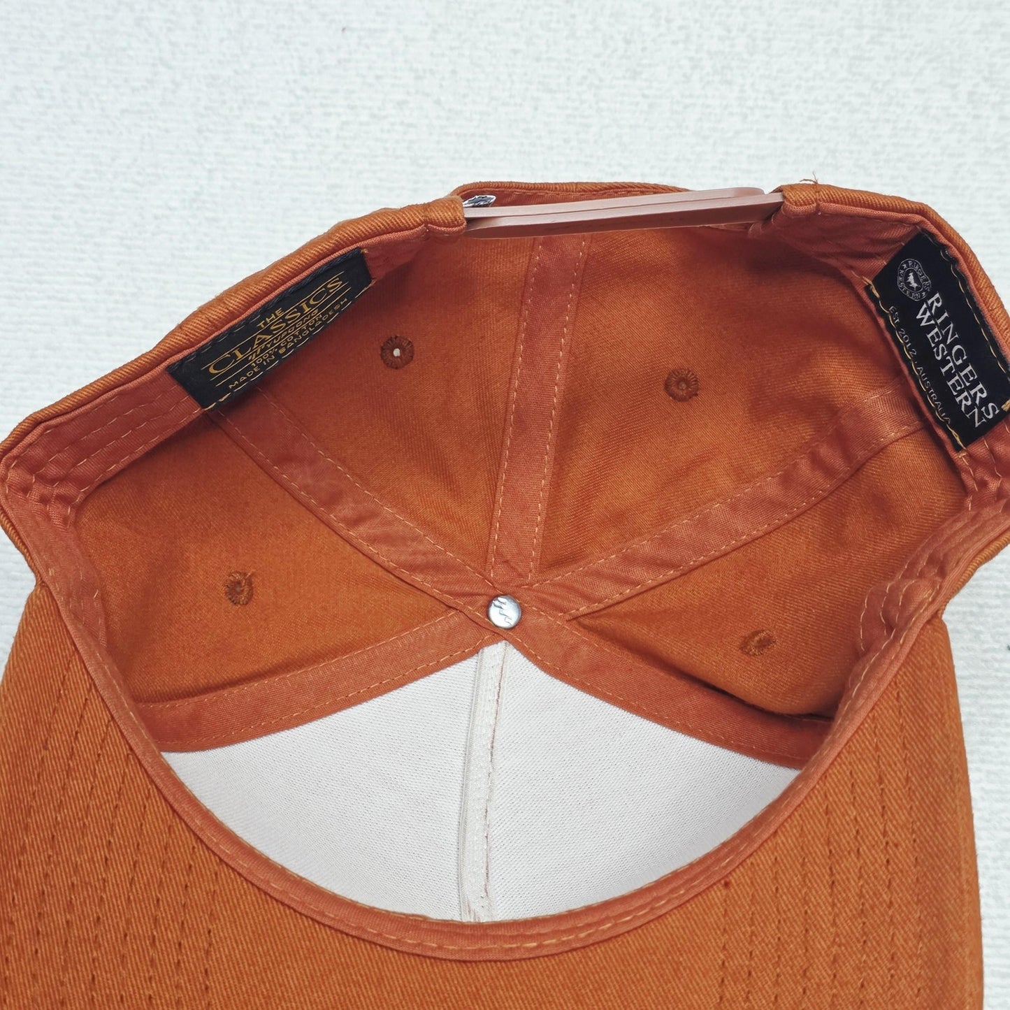 Ringers Western Hat Cap Snap Back Orange Logo Embroidered Women's Twill Western