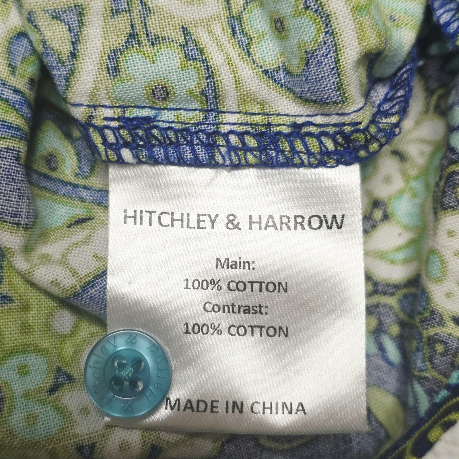 Hitchley & Harrow Shirt Women's 14 Long Sleeve Button Up Paisley Cotton