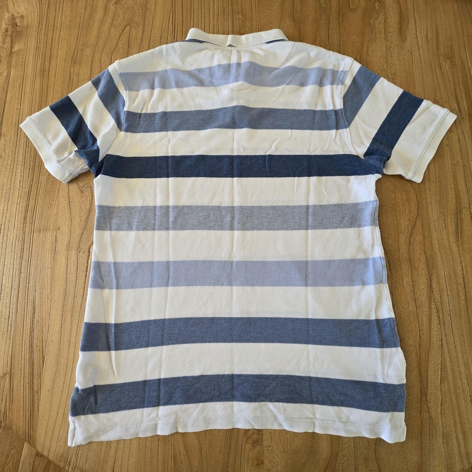Rodd & Gunn Shirt Men's Large Blue White Striped Original Fit Cotton Polo