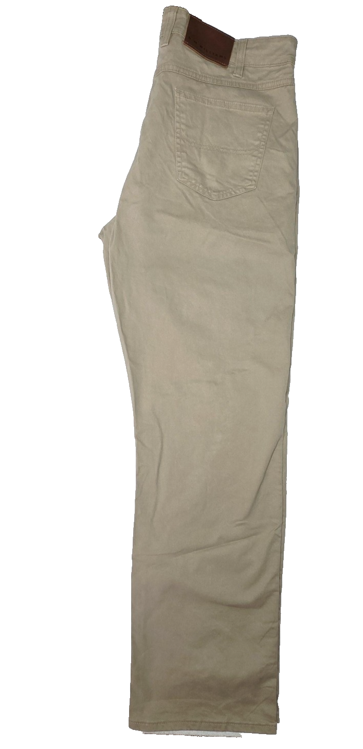 R.M. Williams Jeans Men's 37x32 Beige Straight Regular Stretch Denim Logo