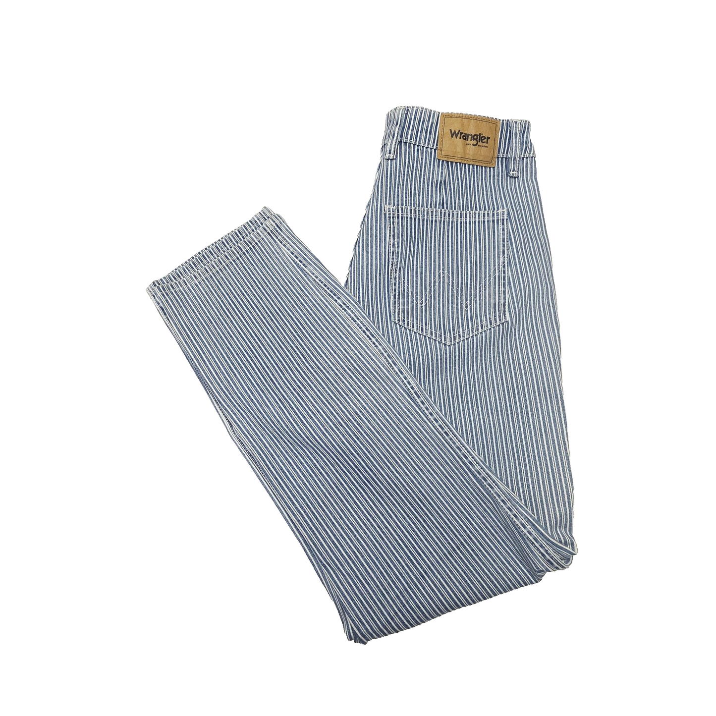 Wrangler Jeans Women's 8 Blue White Stripe Straight Patti Denim Stretch Highrise