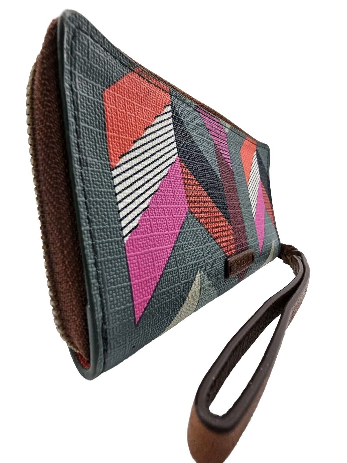 Fossil Leather Zip Around Wristlet Wallet