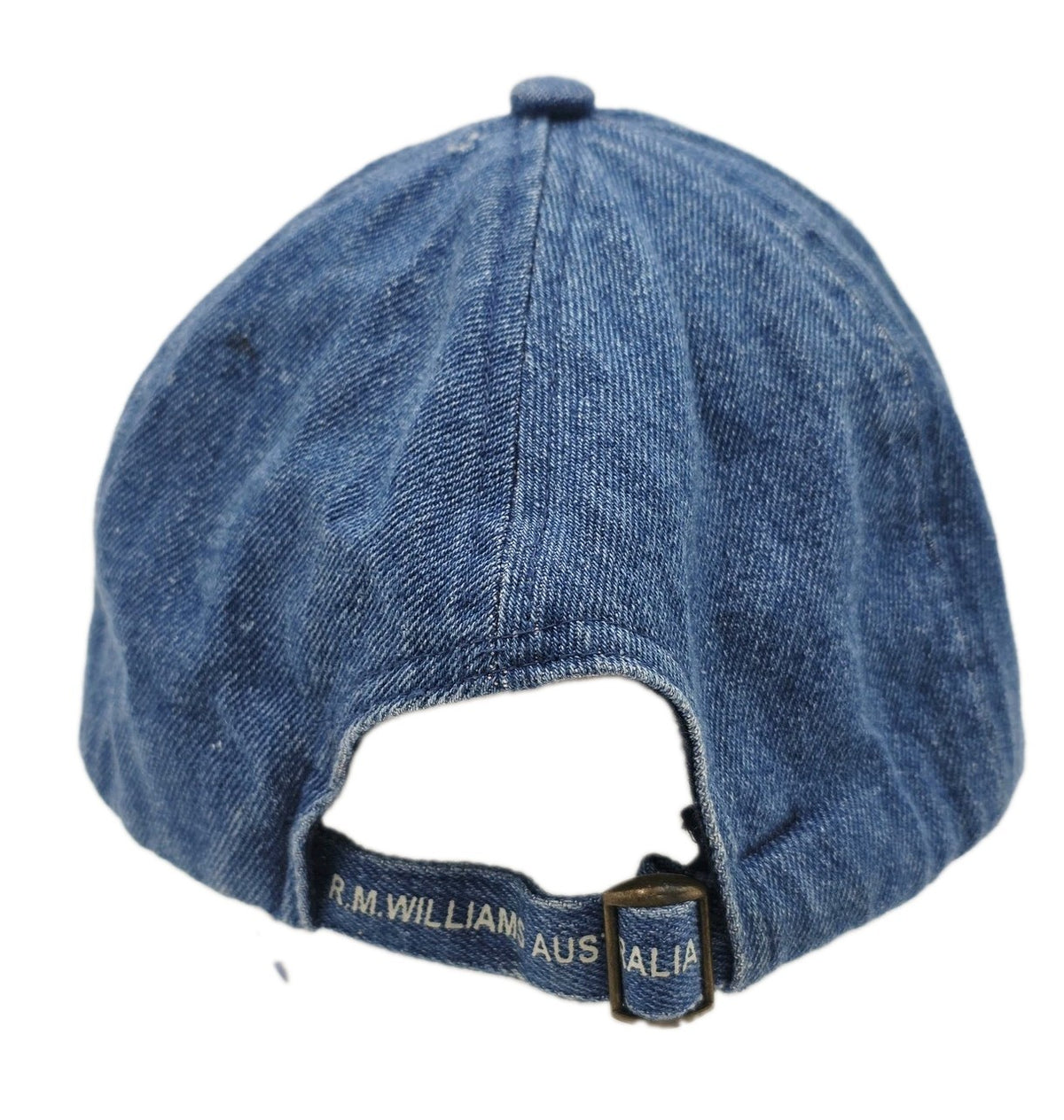 R.M. Williams Hat Cap Strap Back Blue Denim Longhorn Logo One Size Unisex