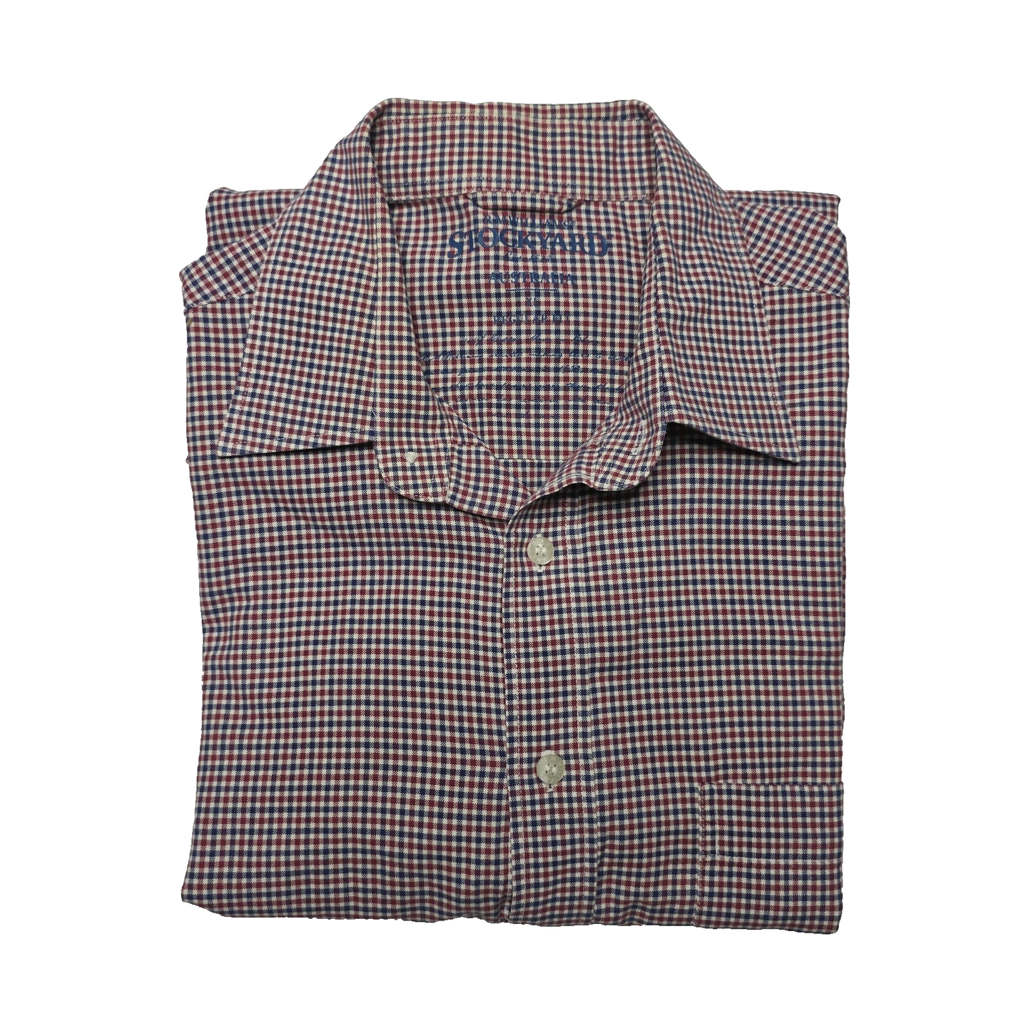 R.M. Williams Shirt Mens XL Red Blue Check Long Sleeve Cotton Stockyard
