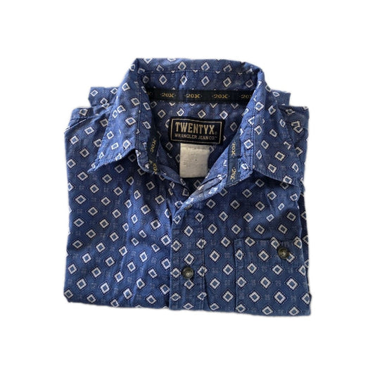 Wrangler 20X Western Boys long Sleeve Shirt Size L
