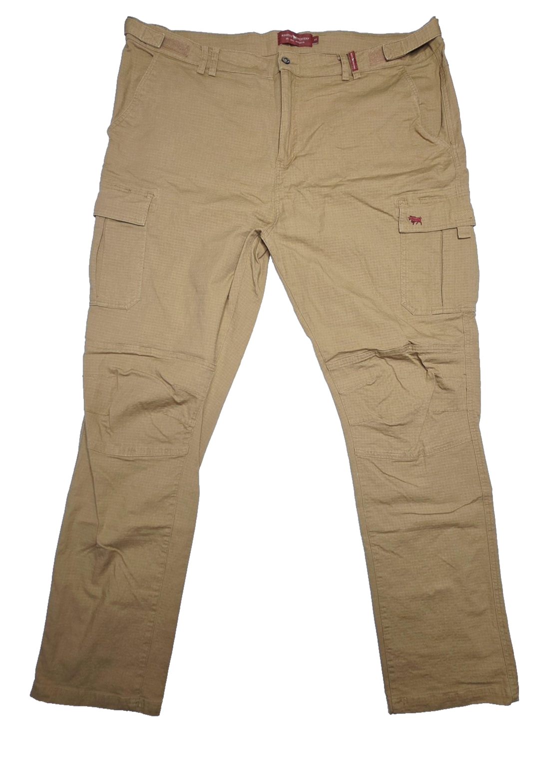 Ringers Western Jeans Men's 42 x 31 Beige Tapered Cargo Stretch Zip Fly Cotton