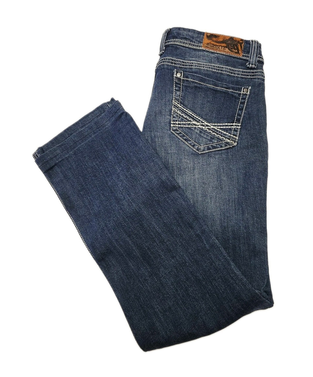 Bullzye Jeans Women's 32x29 Straight Denim Tara Mid Rise Easy Fit Pockets Logo