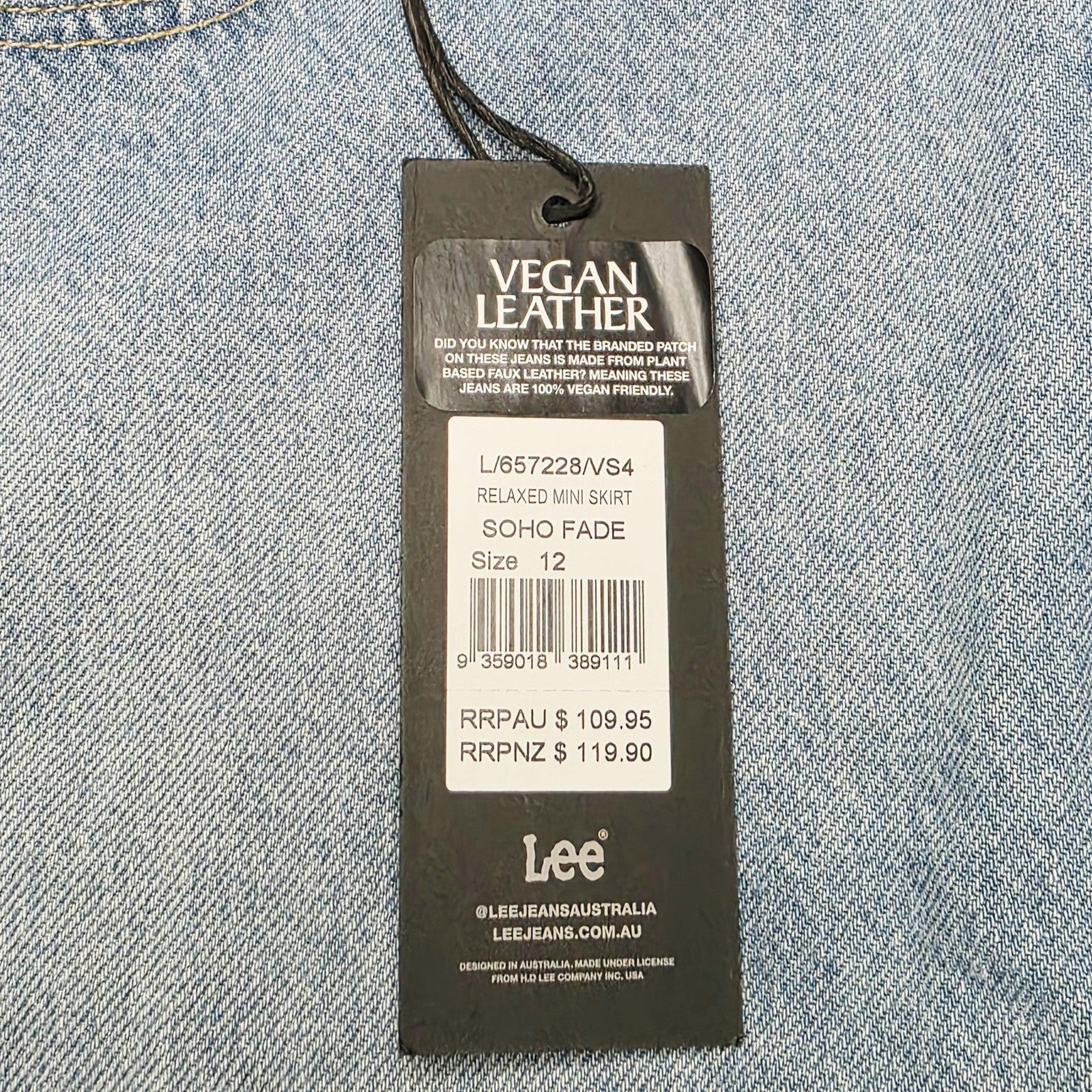 Lee Skirt Women's 12 Blue Denim Relaxed Mini Raw Hem Casual Soho Fade Summer