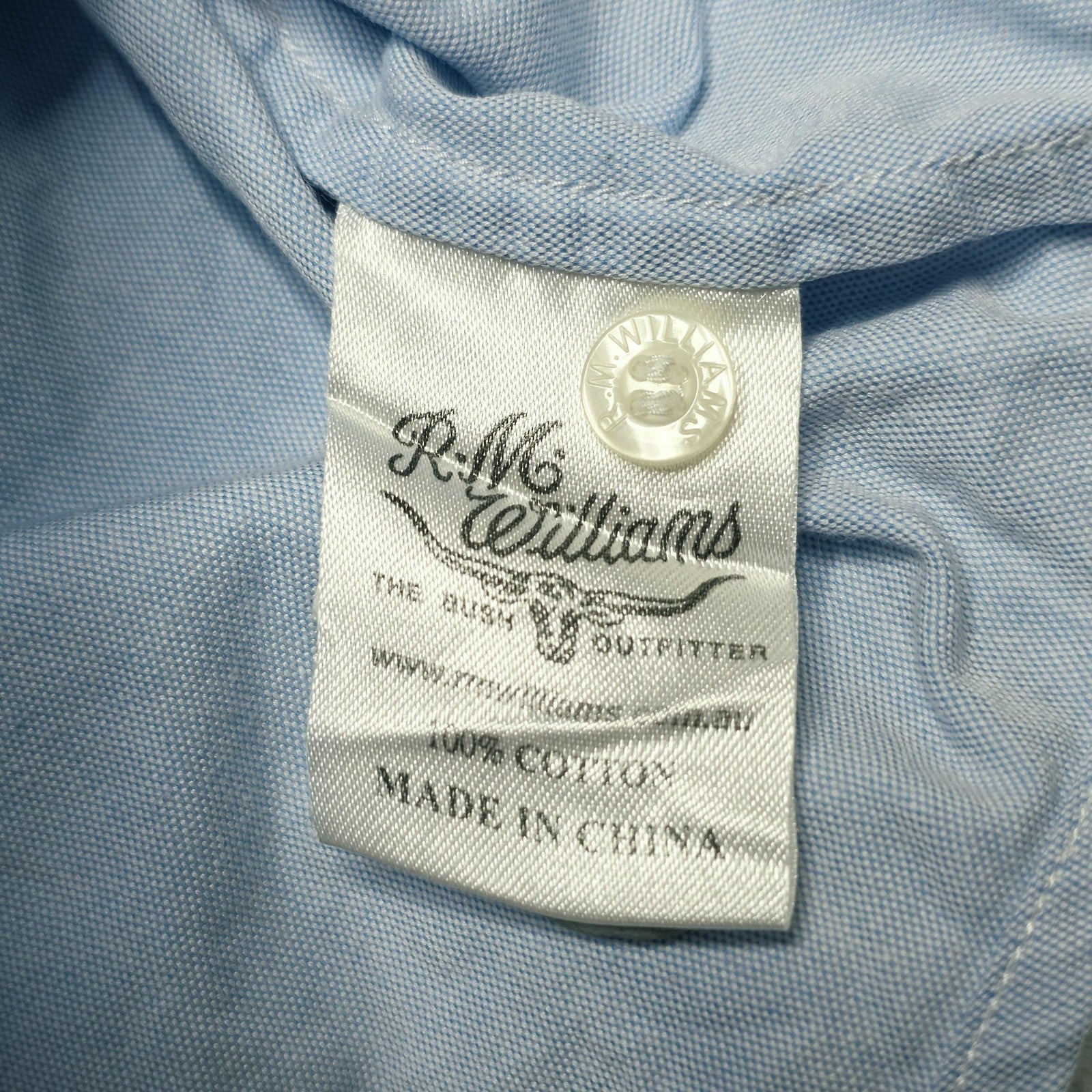 R.M. Williams Shirt Women's 8 Blue Long Sleeve Button Up Cotton Semi Fitted
