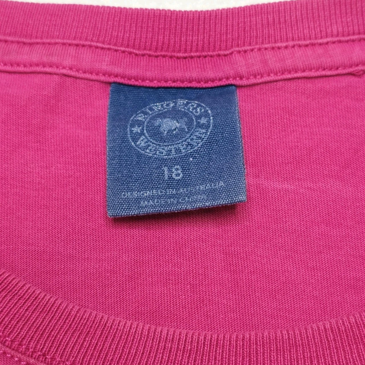 Ringers Western T-Shirt Women's 18 Pink Logo Back Print Cotton Casual Top