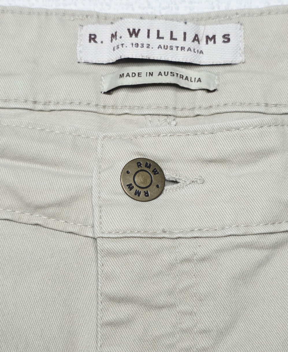 R.M. Williams Pants Men's 42x32 Beige Chino Twill Cotton Casual Straight Leg
