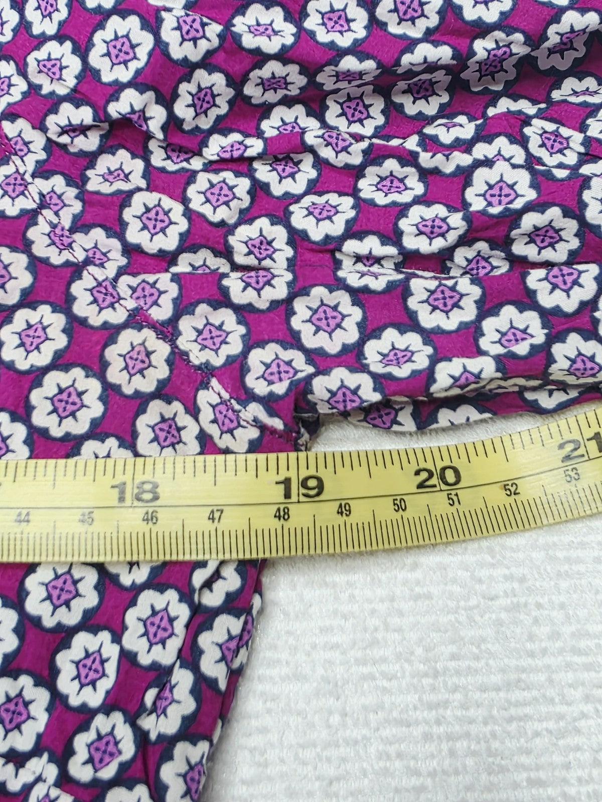 Thomas Cook Shirt Womens 10 Purple 100% Cotton Floral Collared Button Up Summer