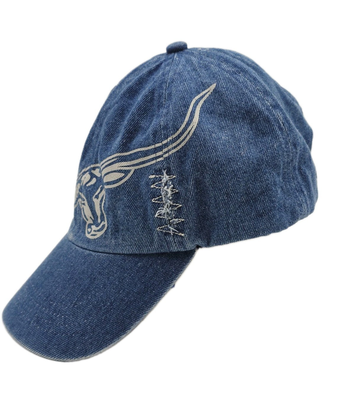 R.M. Williams Hat Cap Strap Back Blue Denim Longhorn Logo One Size Unisex
