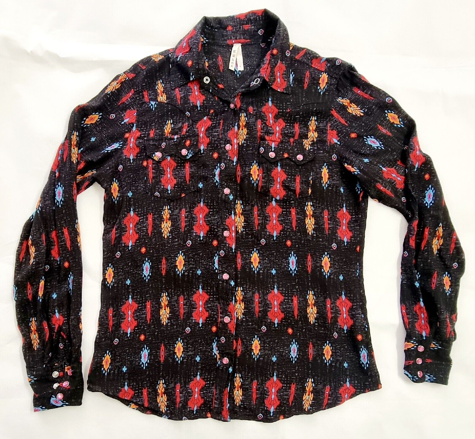 Roper Western Riding Campdraft Long Sleeve Shirt Ladies Size Small