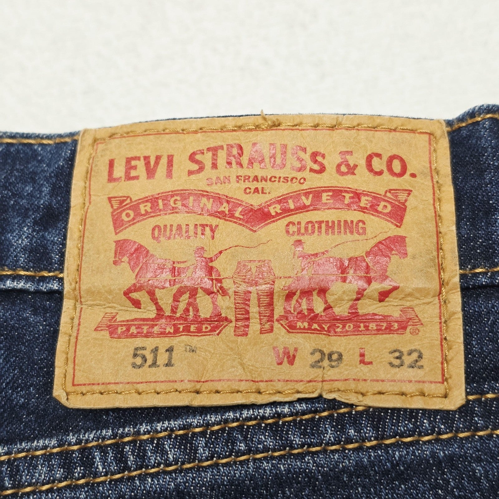 Levis 511 Jeans Mens 29x32 Blue Slim Tapered Denim Zip Fly Stretch Mid Wash