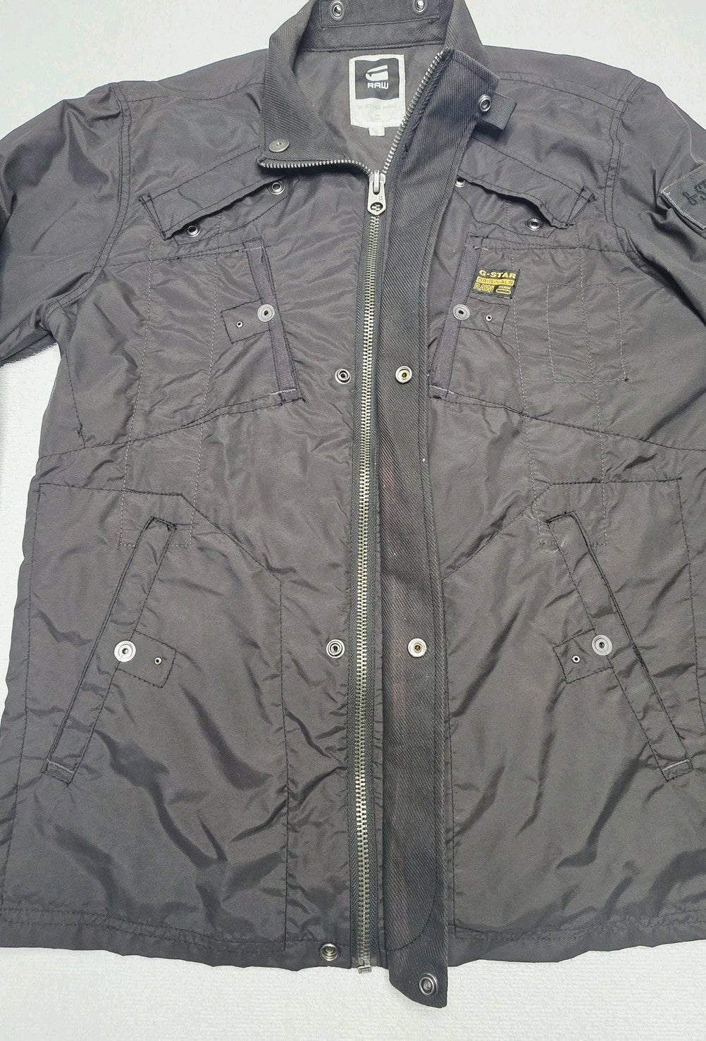 G-Star RAW Jacket Men's XL Black Recolite Laundry Overshirt Pockets Lightweight