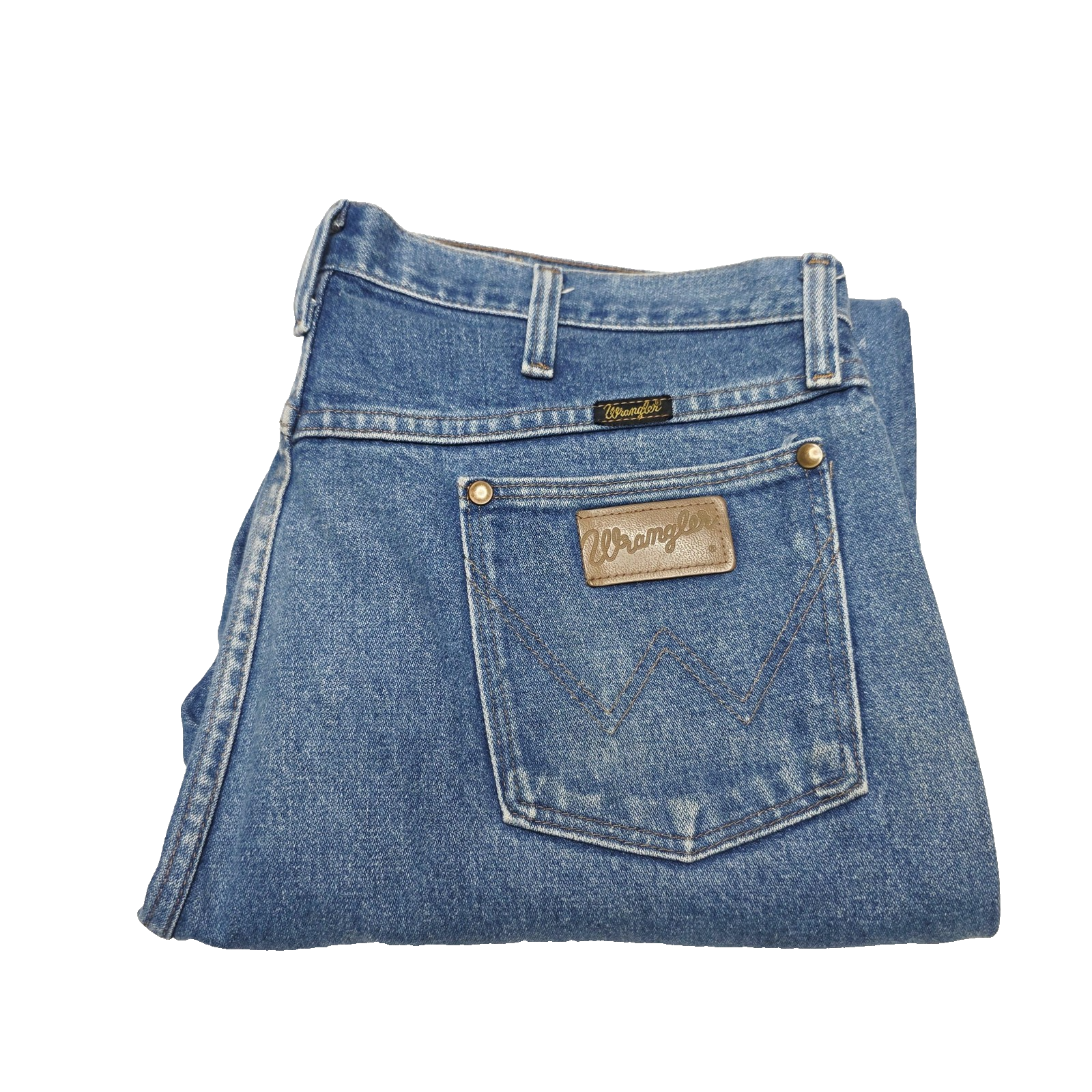 Wrangler Jeans Men's 36x27 Blue Straight Regular Denim Logo Zip Fly 13MWZPW