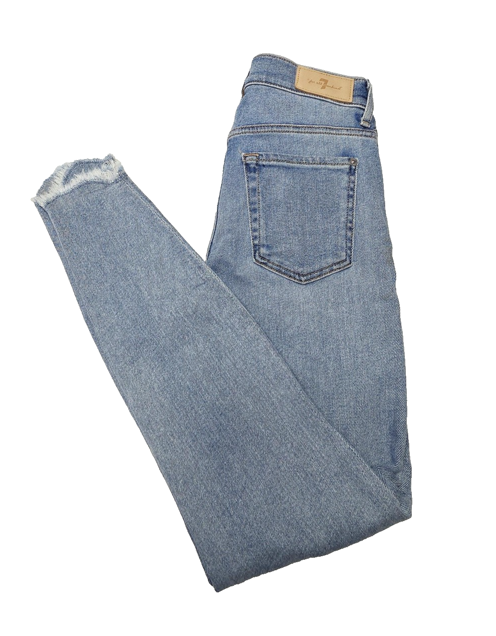 7 For All Mankind Jeans Women's 26 Blue The Ankle Skinny Luxe Vintage Raw Hem