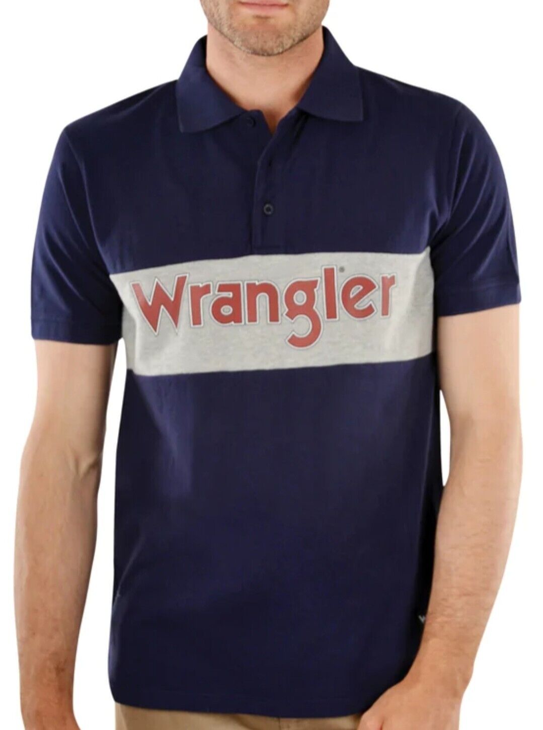 WRANGLER MEN’S RANGE SHORT SLEEVE POLO - NAVY SIZE M NEW WITH TAGS RRP $79.95