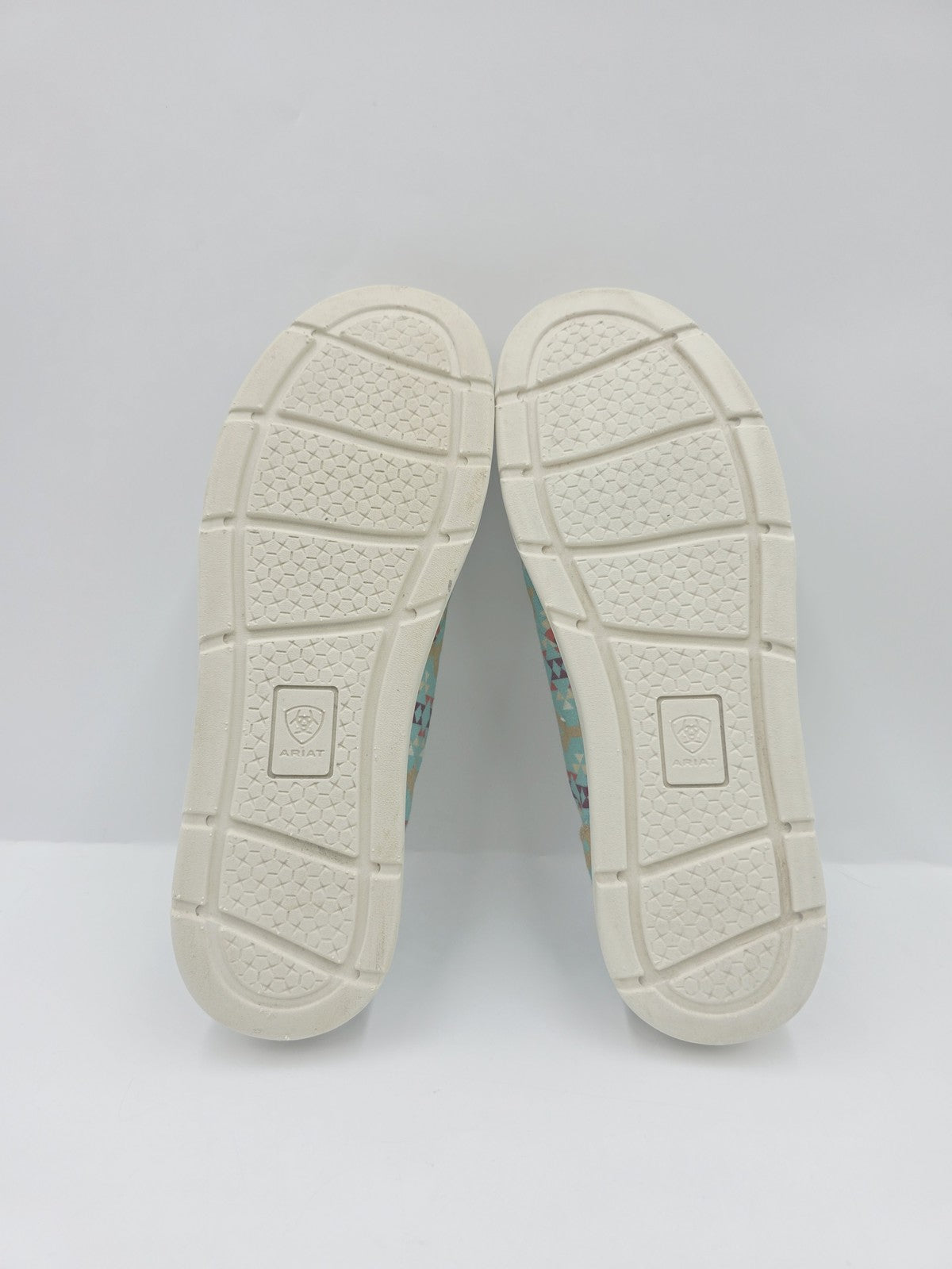 Ariat Moccasin Shoes Women's AU 11 Blue Geometric Canvas Lace Up Casual 10040307