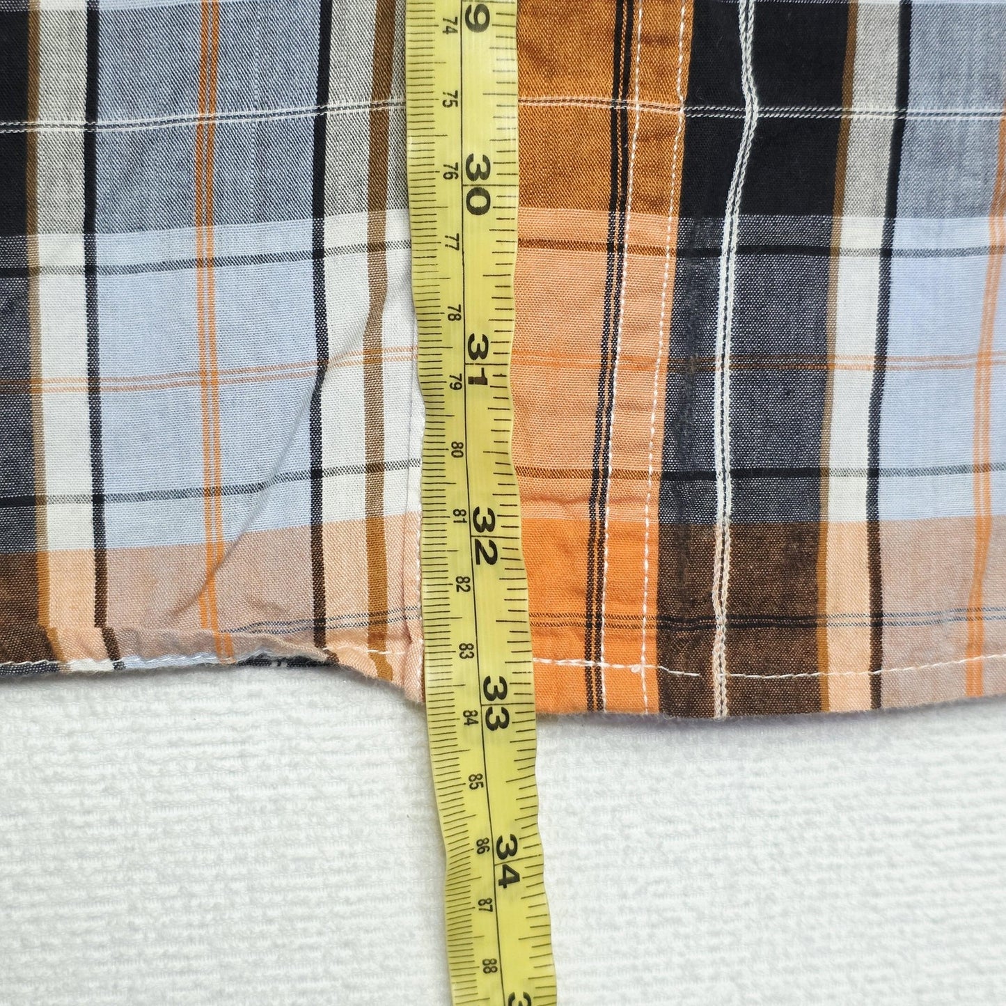 Roper Shirt Mens XL Orange Plaid Long Sleeve Button Up Western Cowboy Cotton