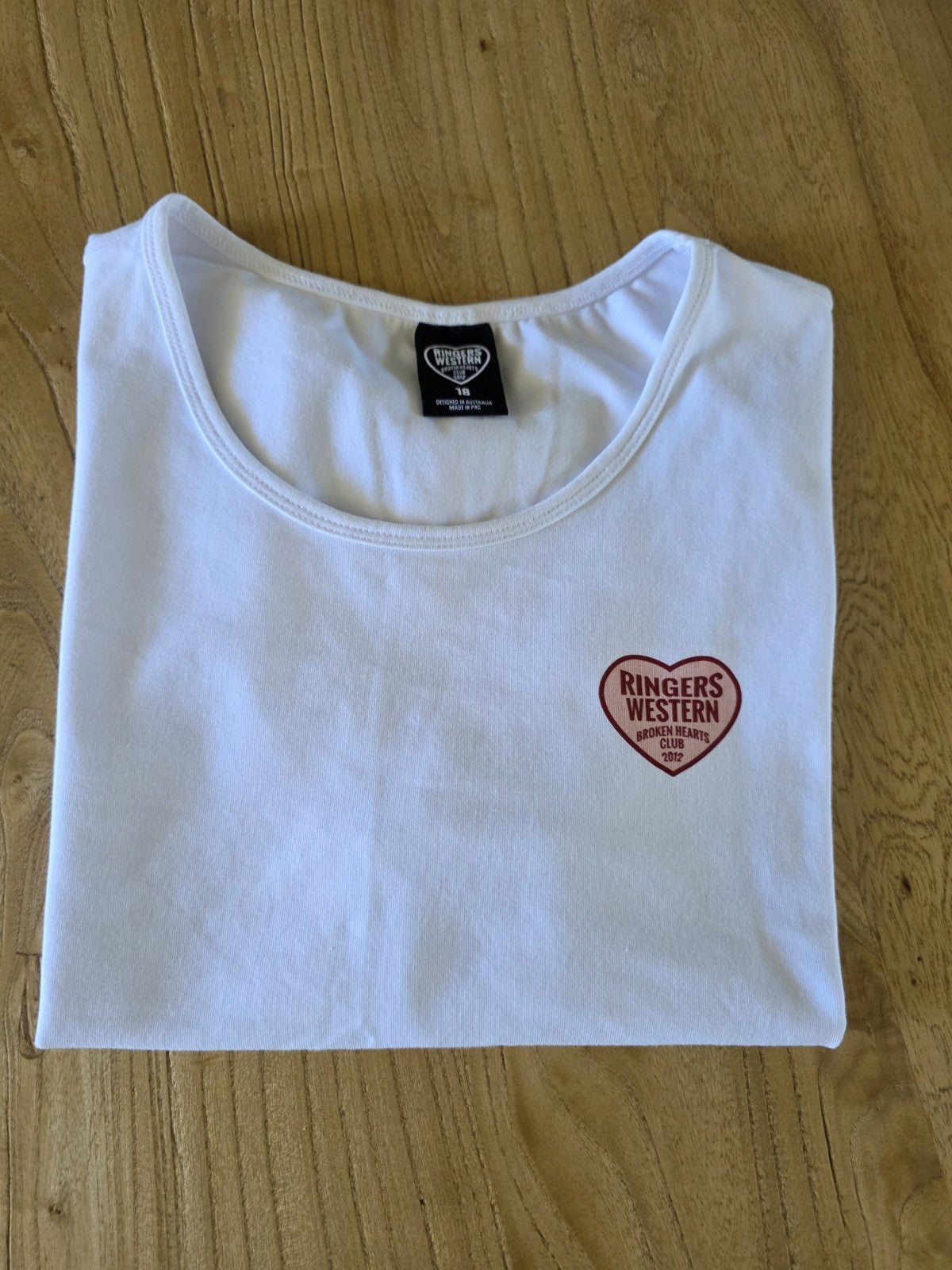 Ringers Western Broken Hearts Club Crop Shirt Ladies Size 18 NWOT