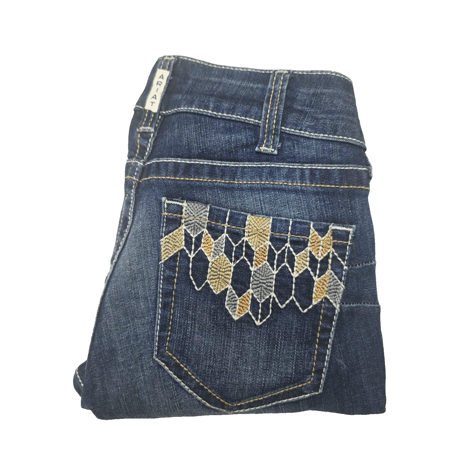 Ariat Jeans Women's 27R Blue Skinny Slim Stretch Denim Embroidered Faye 10027750
