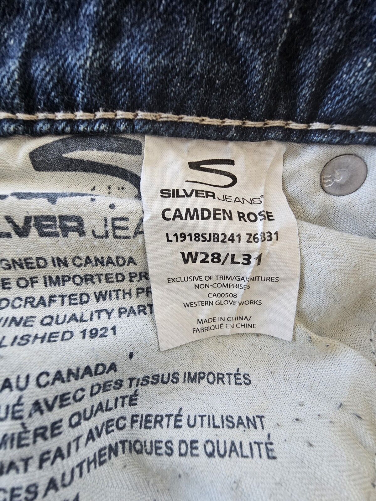Silver Jeans Co Camden Rose Skinny Jeans Ladies Size 28/31
