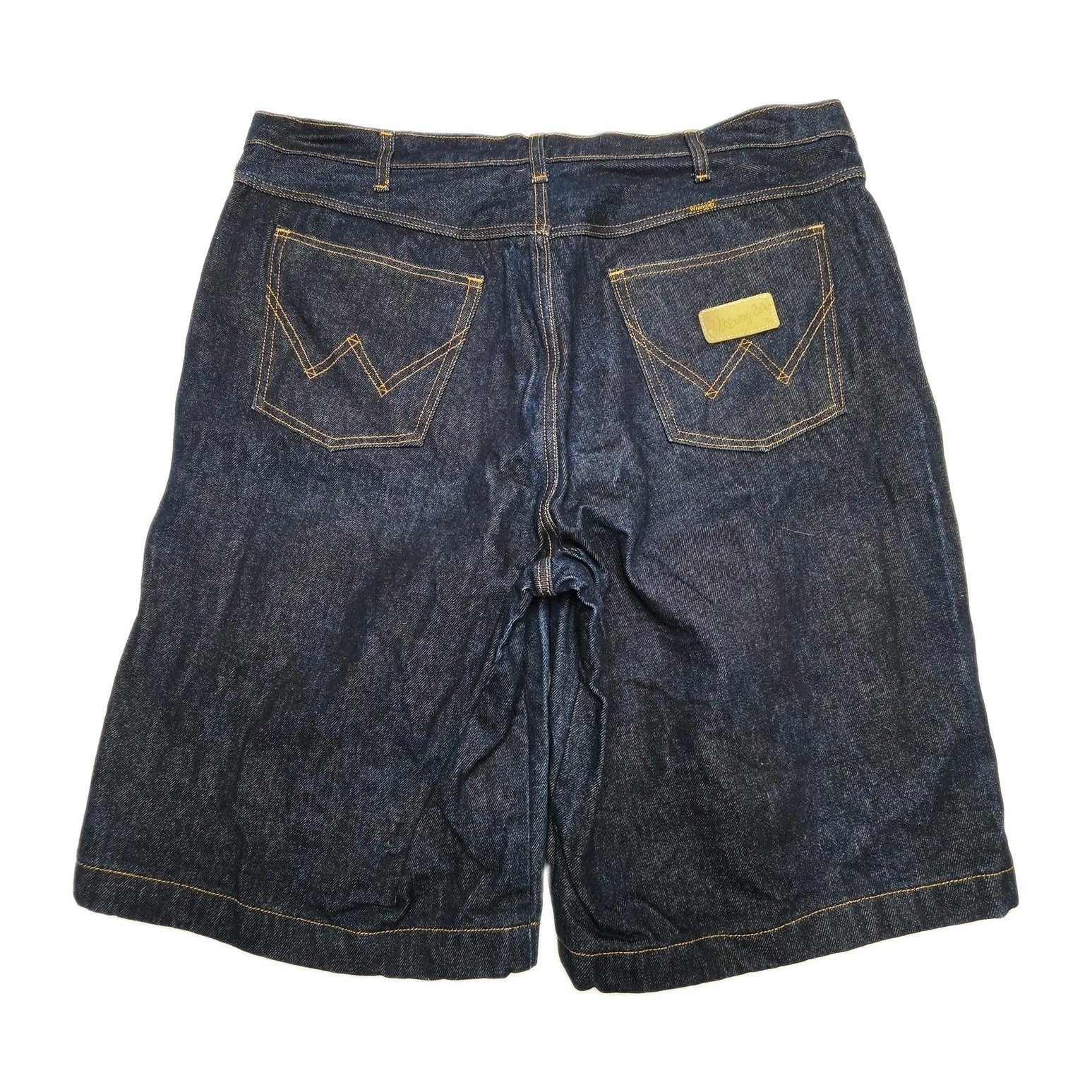 Wrangler Shorts Men's 38 Blue Denim Relaxed Fit Bermuda Casual Workwear Summer
