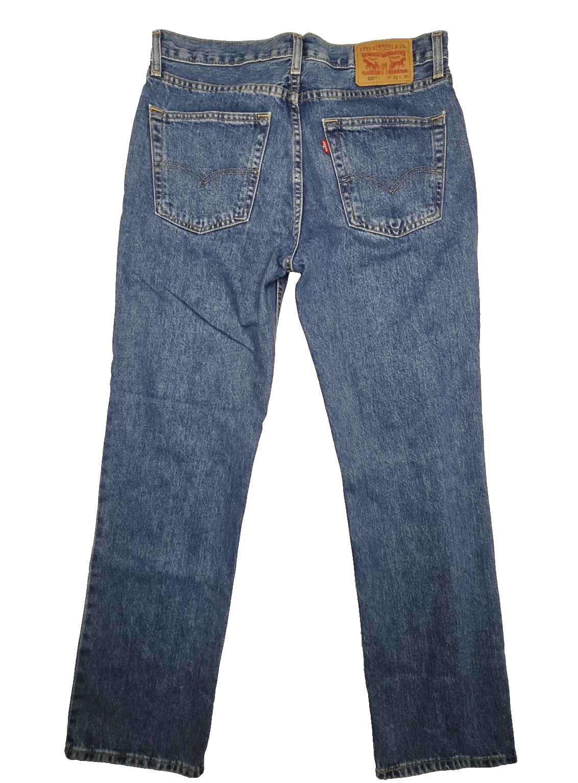 Levis 516 Jeans Mens 32x30 Blue Straight Regular Zip Fly Denim Medium Wash Logo