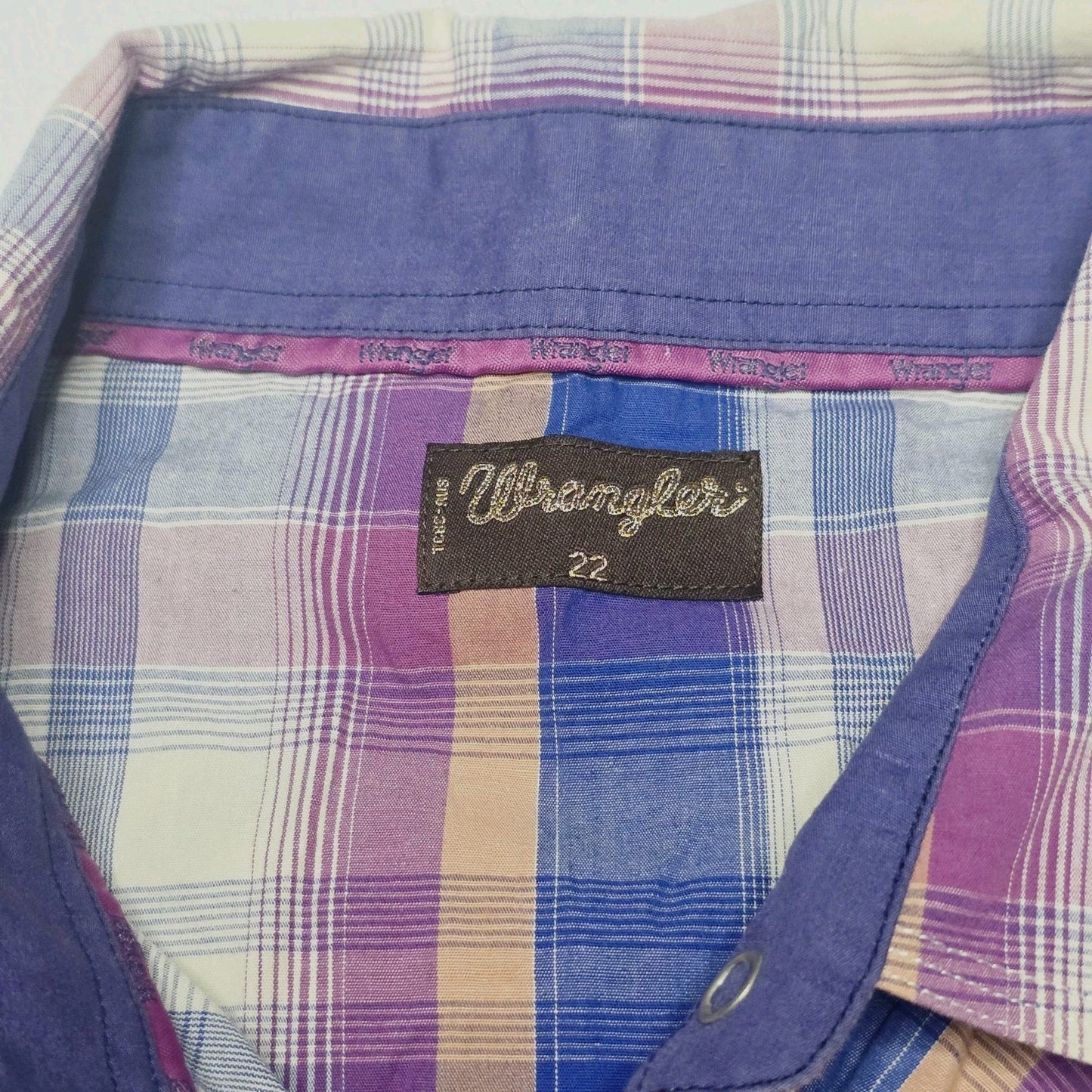 Wrangler Shirt Women's 22 Multicoloured Long Sleeve Snap Plaid Cotton Western