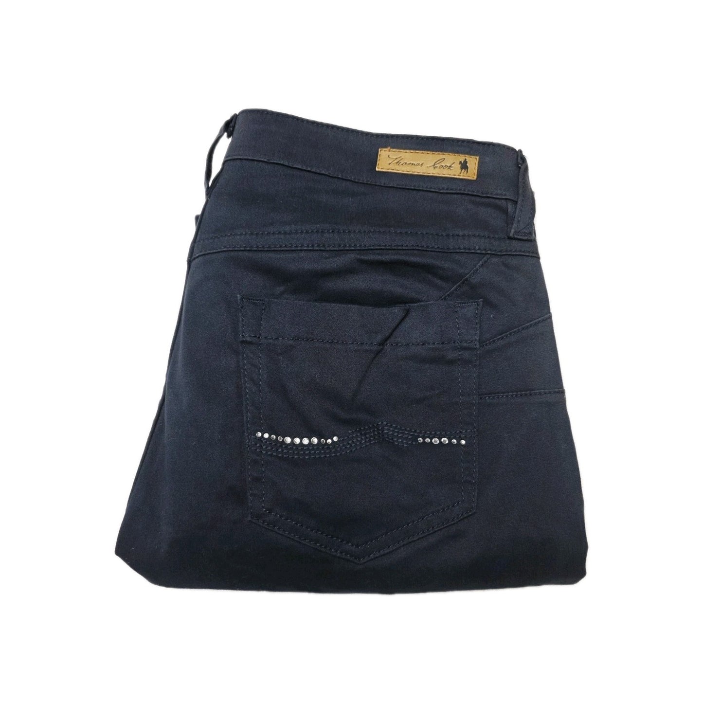 Thomas Cook Ladies Navy Stretch No Gap Waistband 3/4 Pants Size 10